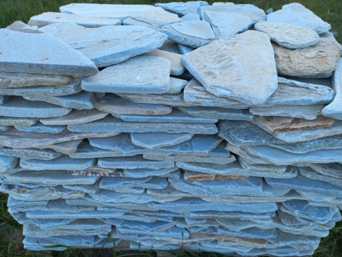 Плитняк златолит зелёный галтованный для цоколя купить в Снежинске